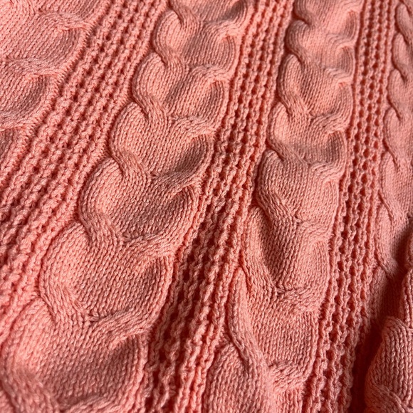 American Eagle Cable Knit Sweater Chunky Orange SZ M - Picture 3 of 7